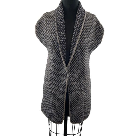 Fabiana Filippi Brown Wool Silk Cashmere Shawl Texture Open Sweater Sz 38 XXS - Picture 1 of 10